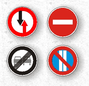 Изготовление дорожных знаков. Запрещающие знаки, знаки приоритета.